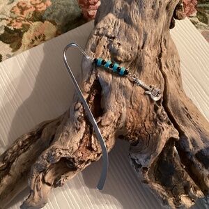 Handmade Bead Bookmark with Silver Guitar Charm